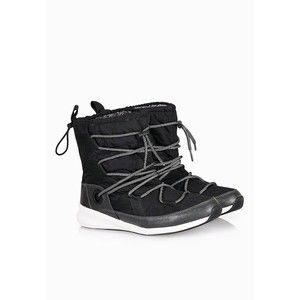 ALDO Mirinna Black Winter Sneaker Boots Faux Fur Cord Shoes Knit Womens Size 8.5